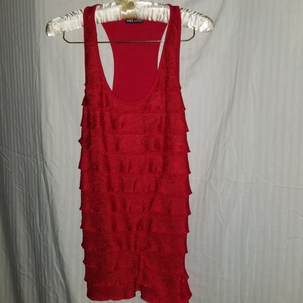 Wet Seal Red Ruffled Tank